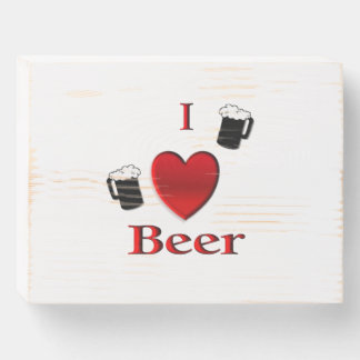 I Heart Beer Design Wooden Box Sign