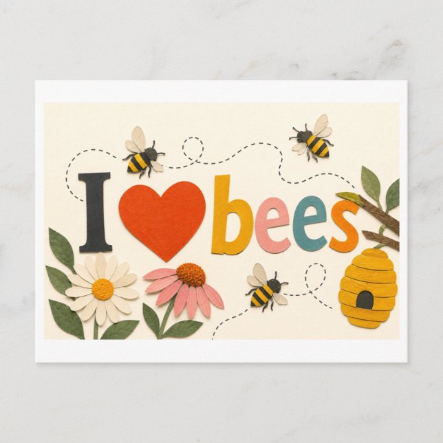 "I [Heart] Bees" Postcard (Front)