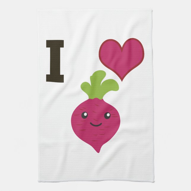 I Heart Beets Towel (Vertical)