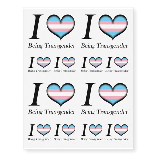 I Heart Being Transgender Temporary Tattoos