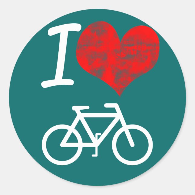 I Heart Bike Classic Round Sticker (Front)