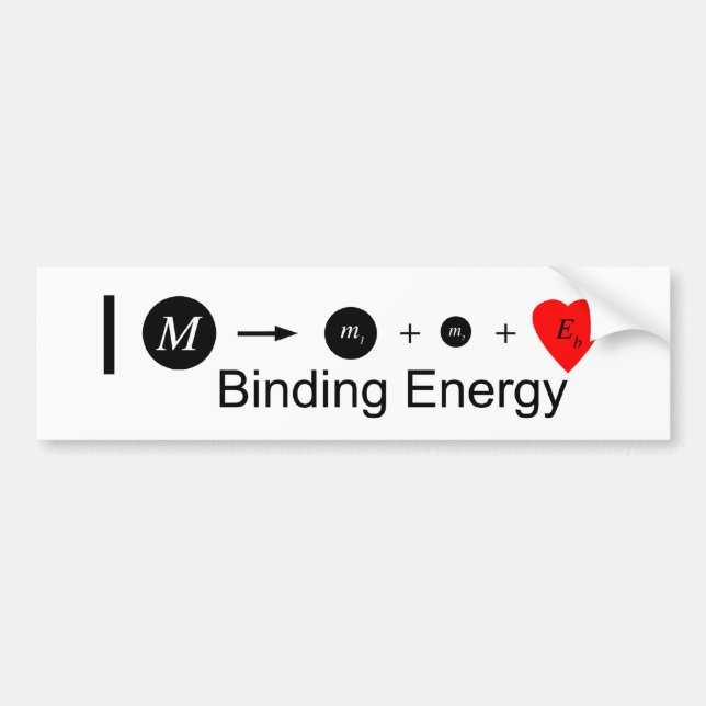 I heart Binding Energy Bumper Sticker (Front)