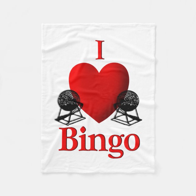 I Heart Bingo Fleece Blanket (Front)