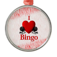 I Heart Bingo Ornament