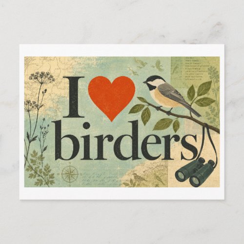 "I [Heart] Birders" Postcard