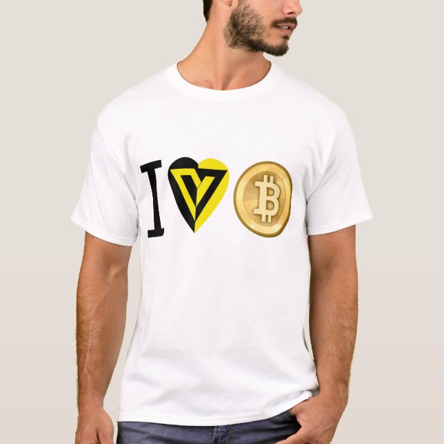 I HEART BITCOIN - VOLUNTARYIST T-SHIRT FOR CYRPTOS (Front)