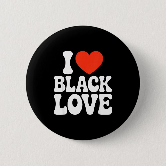 I Heart Black Love Couple Matching Couples African Button (Front)
