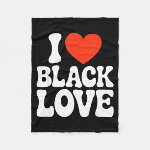 I Heart Black Love Couple Matching Couples African Fleece Blanket