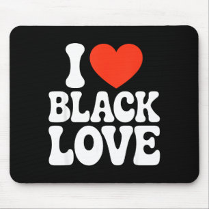 I Heart Black Love Couple Matching Couples African Mouse Pad