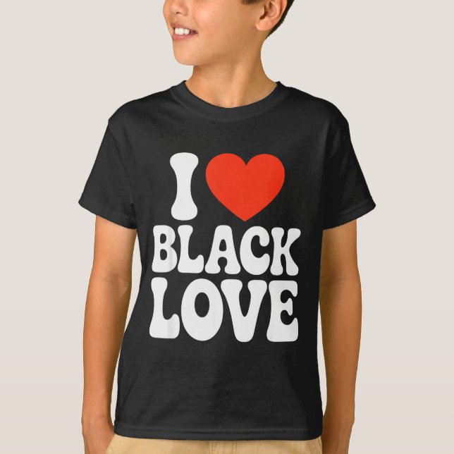 I Heart Black Love Couple Matching Couples African T-Shirt (Front)