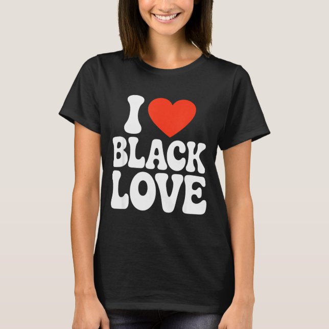 I Heart Black Love Couple Matching Couples African T-Shirt (Front)