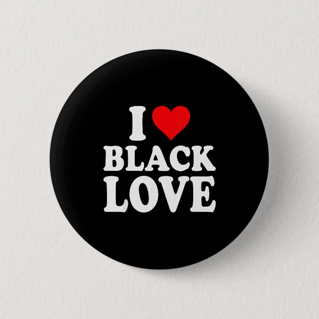 I Heart Black Love Cute Matching Couples African A Button (Front)