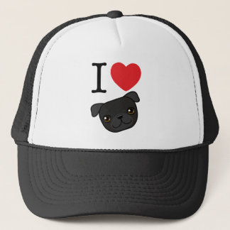 I Heart Black Pugs Trucker Hat