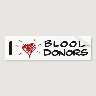 I Heart Blood Donors Bumper Sticker