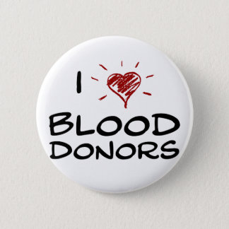 I Heart Blood Donors Button