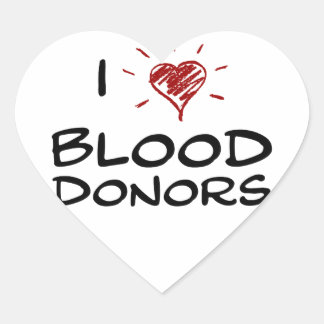 I Heart Blood Donors Sticker
