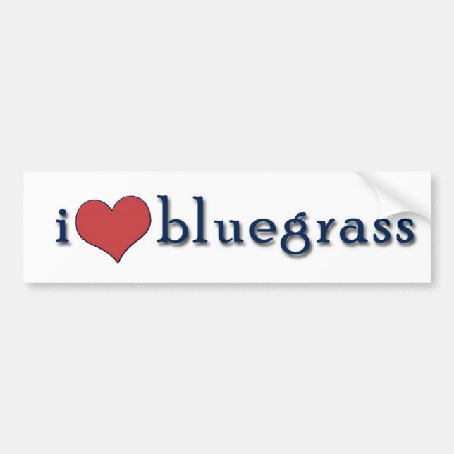 i heart bluegrass bumper sticker (Front)