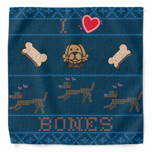 I (HEART) BONES Dog Bandana