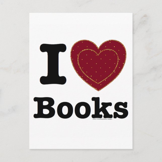 I Heart Books - I Love Books! (Double Heart) Postcard (Front)