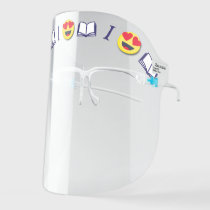 I heart Books Library Reading Face Shield