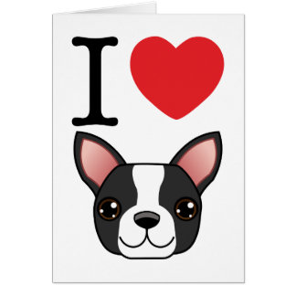 I Heart Boston Terriers Cards