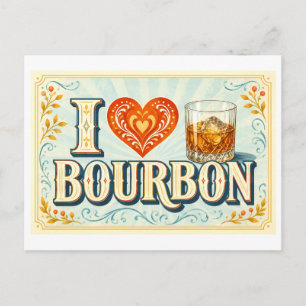 "I [Heart] Bourbon" Postcard