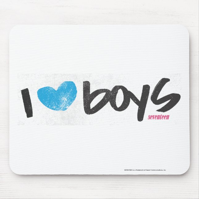 I Heart Boys Aqua Mouse Pad (Front)