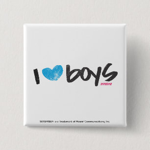 I Heart Boys Aqua Pinback Button