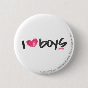 I Heart Boys Magenta Button