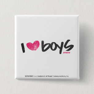 I Heart Boys Magenta Button