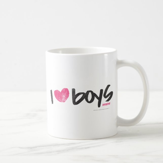 I Heart Boys Magenta Coffee Mug (Right)