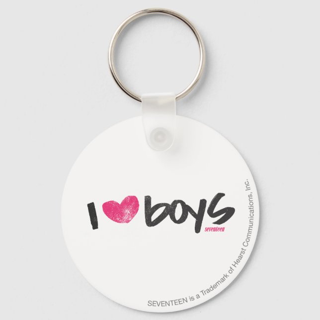 I Heart Boys Magenta Keychain (Front)