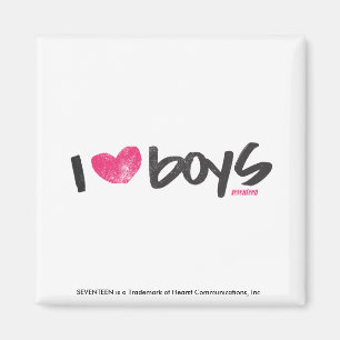 I Heart Boys Magenta Magnet