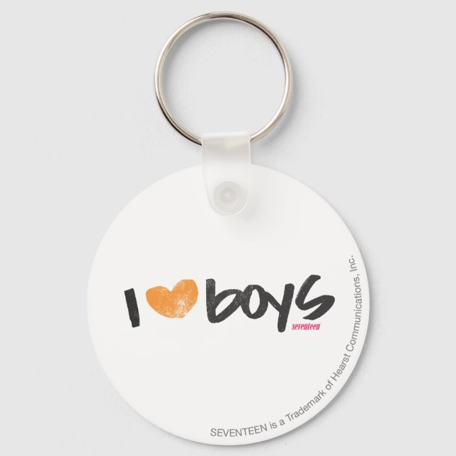 I Heart Boys Orange Keychain (Front)