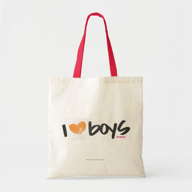 I Heart Boys Orange Tote Bag (Front)