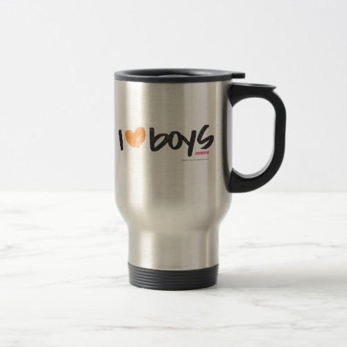 I Heart Boys Orange Travel Mug