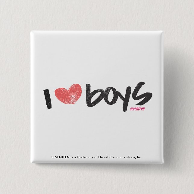 I Heart Boys Pink Button (Front)