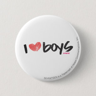 I Heart Boys Pink Button