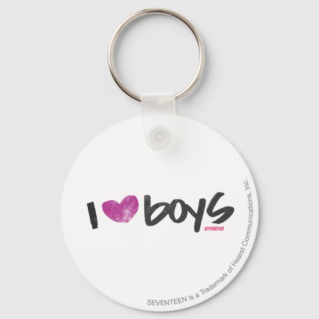 I Heart Boys Purple Keychain (Front)