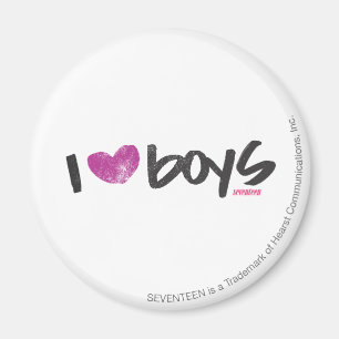 I Heart Boys Purple Magnet