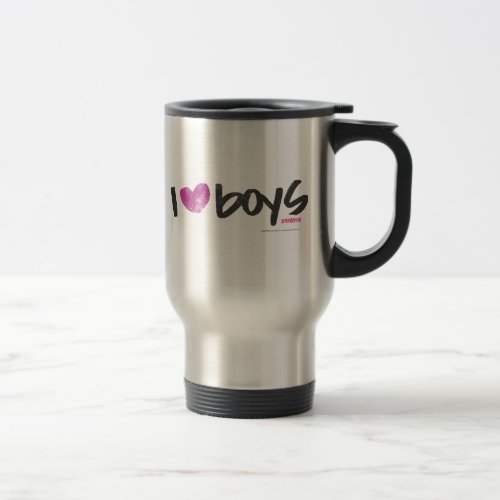 I Heart Boys Purple Travel Mug