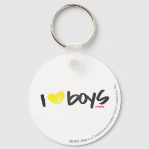 I Heart Boys Yellow Keychain