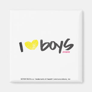 I Heart Boys Yellow Magnet