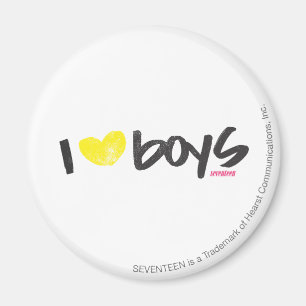 I Heart Boys Yellow Magnet