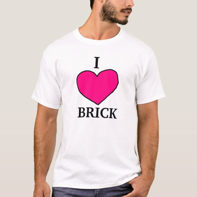 I Heart Brick T-Shirt, Plain T-Shirt (Front)