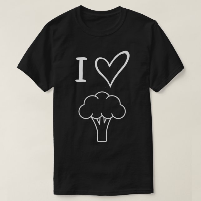 I Heart Broccoli, Funny, Joke, Sarcastic, Family  T-Shirt (Design Front)