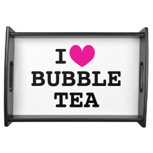 I heart Bubble Tea funny serving tray gift