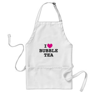 I heart Bubble Tea funny white kitchen apron