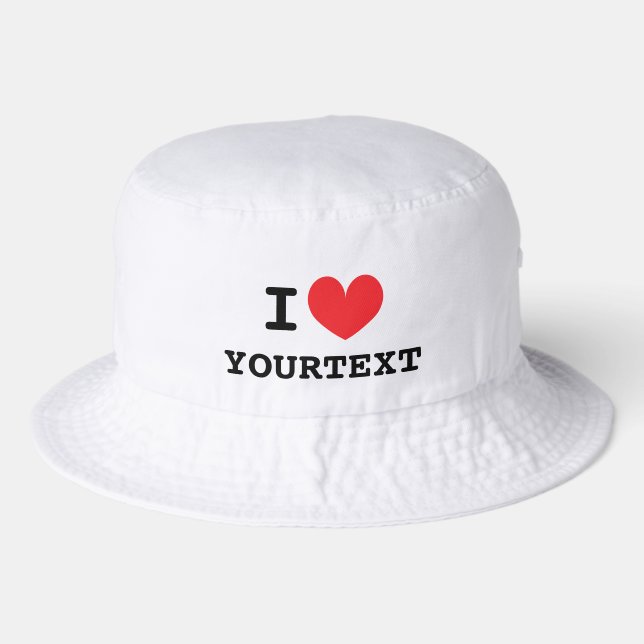 I heart bucket hat | Custom i love template (Front)