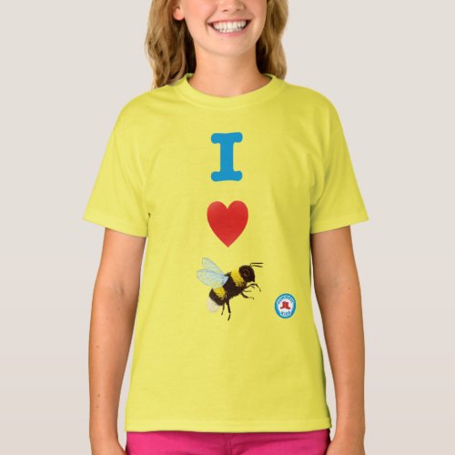 I Heart Bumble Bees Girls T_Shirt